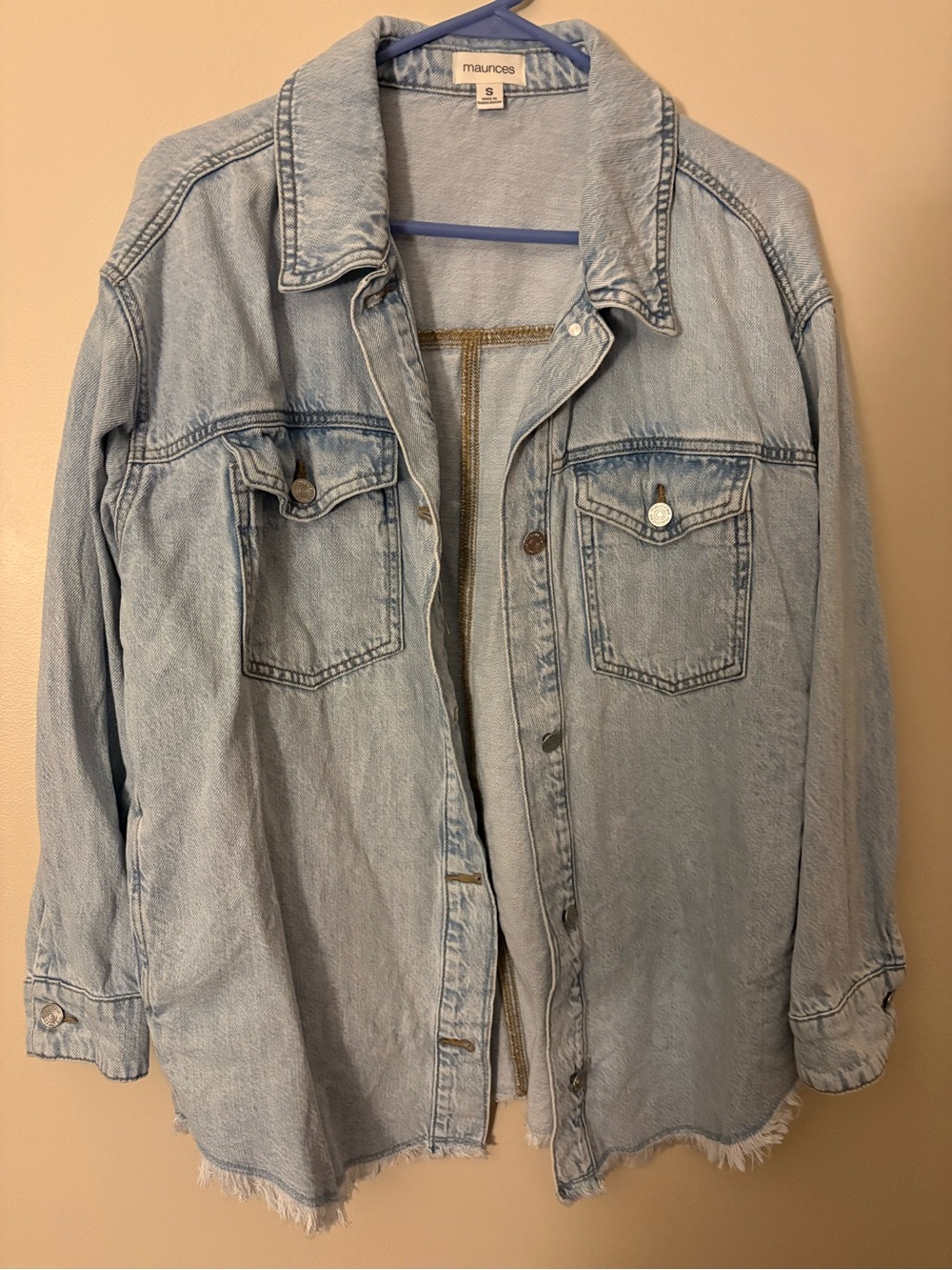 Maurices Light Wash Denim Jacket